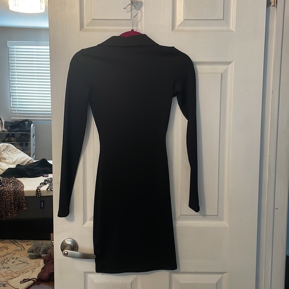 BNWOT Divided collared little black dress w/ sleeves - Picture 2 of 3